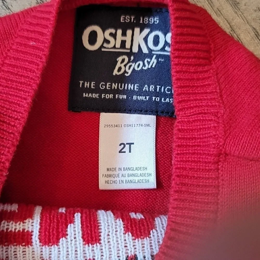 2T Oshkosh boys Christmas sweater Oh Snap!